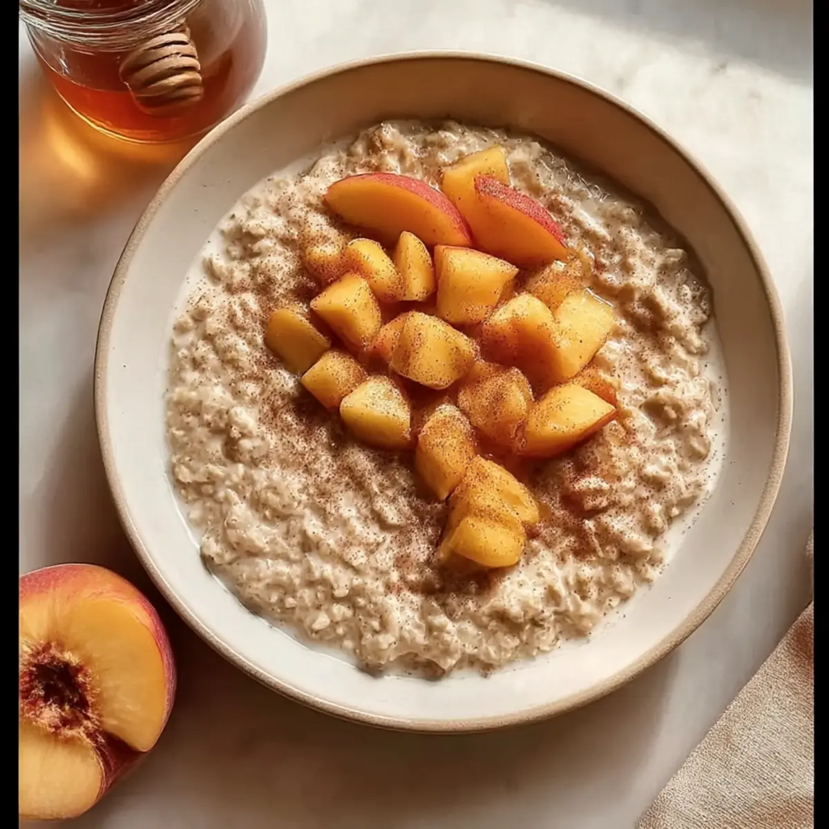 Simple Peach Oatmeal