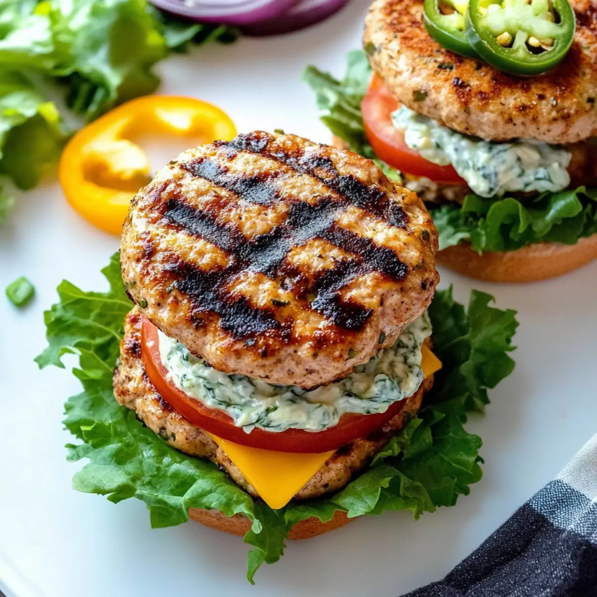 Jalapeño Cheddar Turkey Burgers