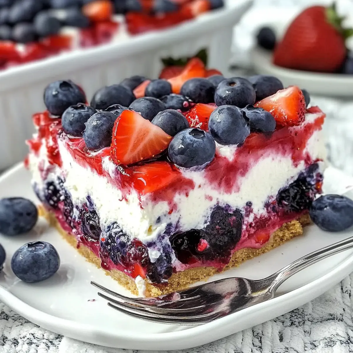 No Bake Summer Berry Lasagna